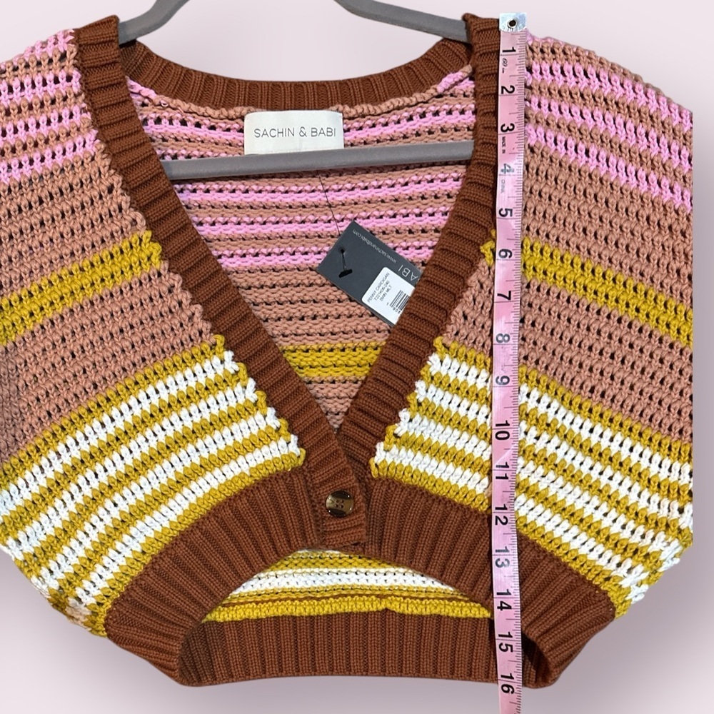 Sachin + Babi | Multicolor Knit Cropped Penny Cardigan - Picture 12 of 14